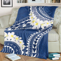 Polynesian Vintage Floral Blanket Navy Blue Motifs - Polynesian Pride