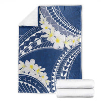 Polynesian Vintage Floral Blanket Navy Blue Motifs - Polynesian Pride