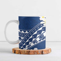Polynesian Vintage Floral Ceramic Mug Navy Blue Motifs - Polynesian Pride