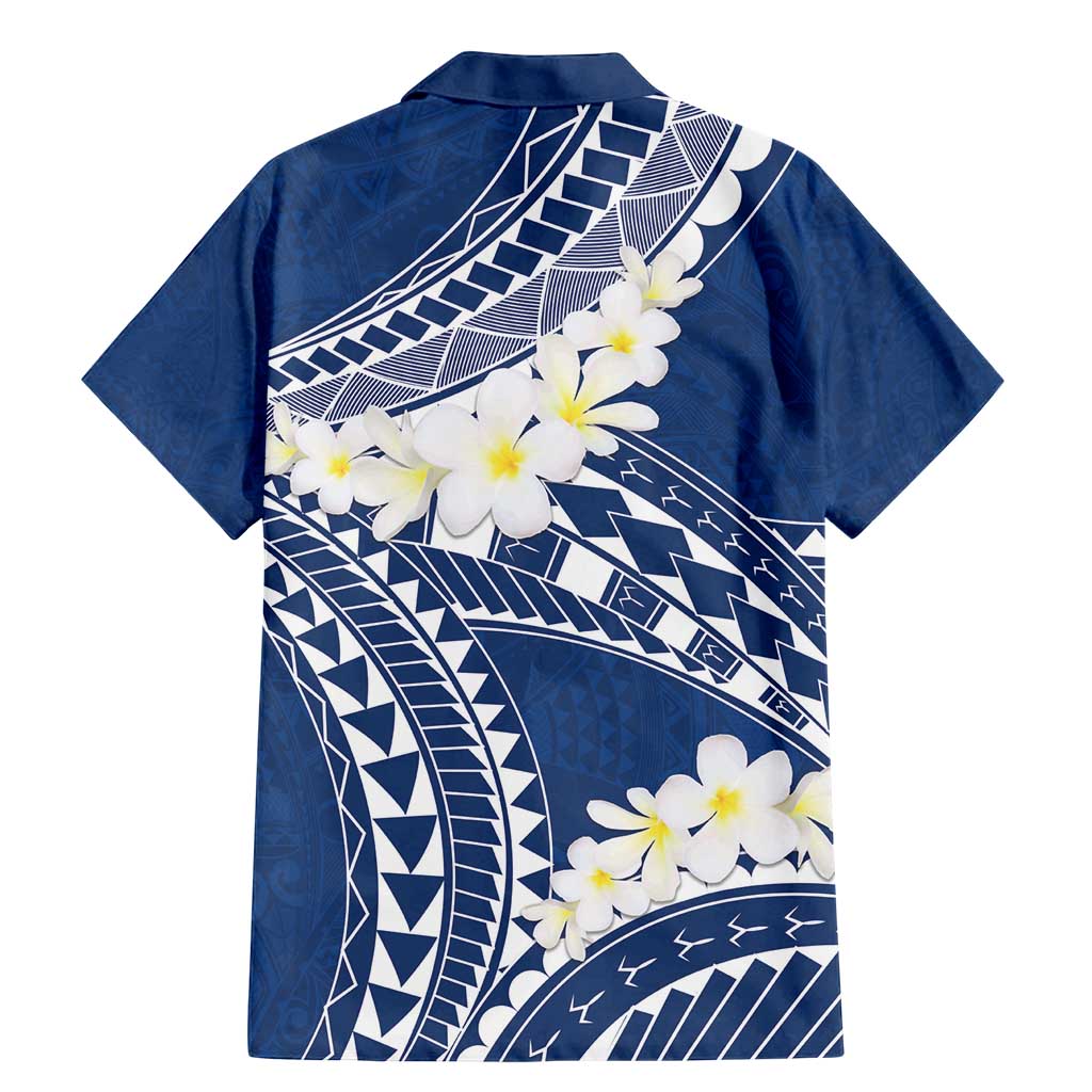 Polynesian Vintage Floral Family Matching Mermaid Dress and Hawaiian Shirt Navy Blue Motifs LT7 - Polynesian Pride