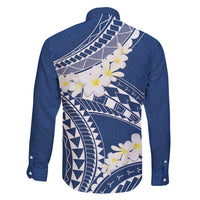 Polynesian Vintage Floral Family Matching Short Sleeve Bodycon Dress and Hawaiian Shirt Navy Blue Motifs LT7 - Polynesian Pride