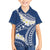 Polynesian Vintage Floral Family Matching Tank Maxi Dress and Hawaiian Shirt Navy Blue Motifs - Polynesian Pride