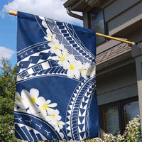 Polynesian Vintage Floral Garden Flag Navy Blue Motifs - Polynesian Pride