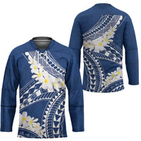 Polynesian Vintage Floral Hockey Jersey Navy Blue Motifs - Polynesian Pride