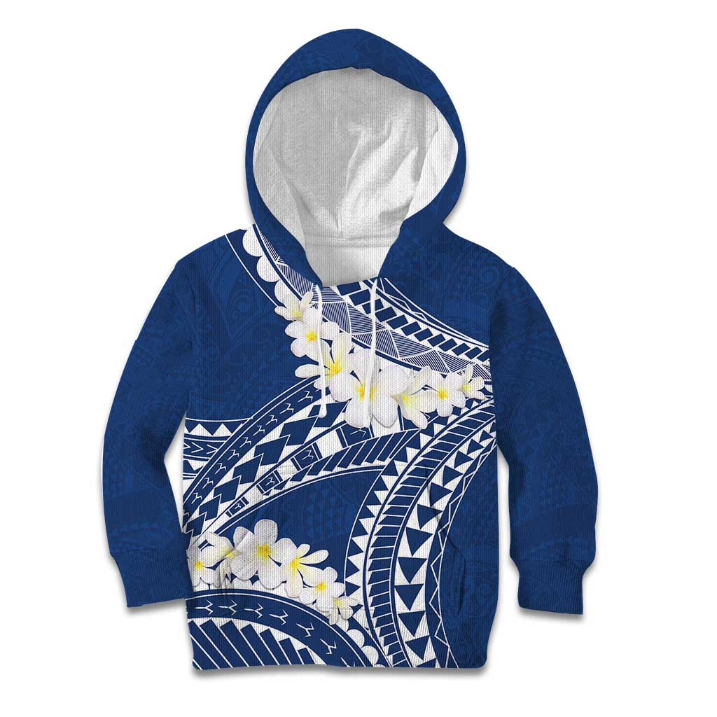 Polynesian Vintage Floral Kid Hoodie Navy Blue Motifs - Polynesian Pride