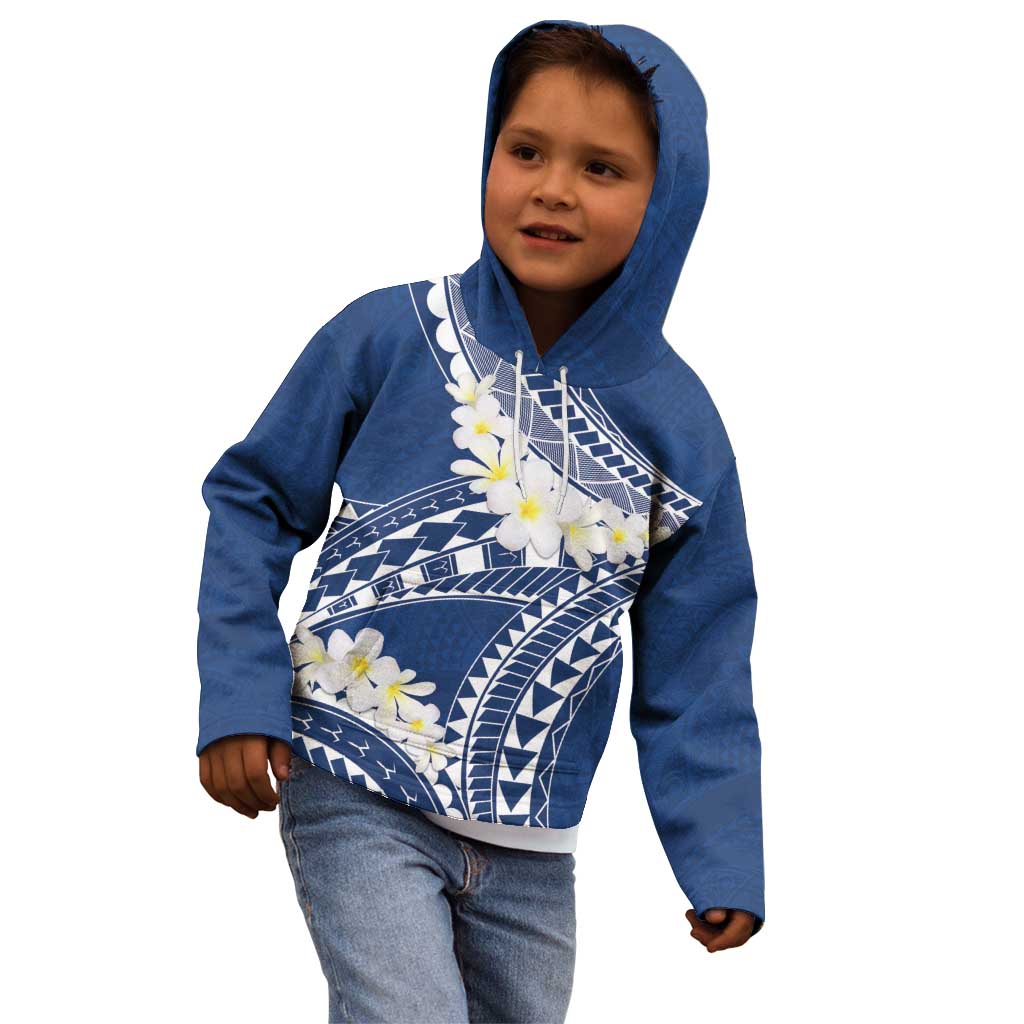 Polynesian Vintage Floral Kid Hoodie Navy Blue Motifs - Polynesian Pride