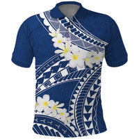 Polynesian Vintage Floral Polo Shirt Navy Blue Motifs - Polynesian Pride