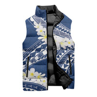 Polynesian Vintage Floral Sleeveless Puffer Jacket Navy Blue Motifs - Polynesian Pride