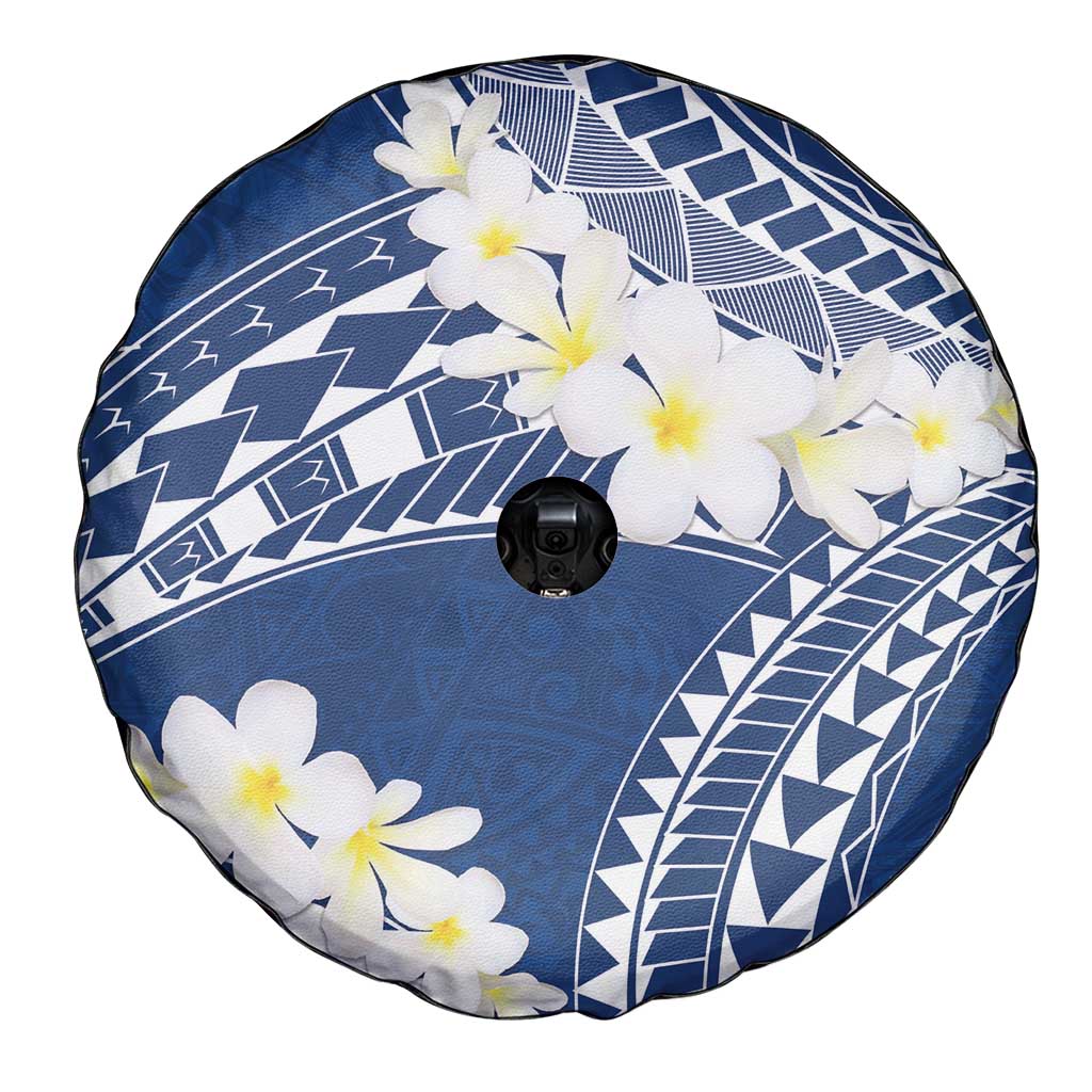 Polynesian Vintage Floral Spare Tire Cover Navy Blue Motifs - Polynesian Pride
