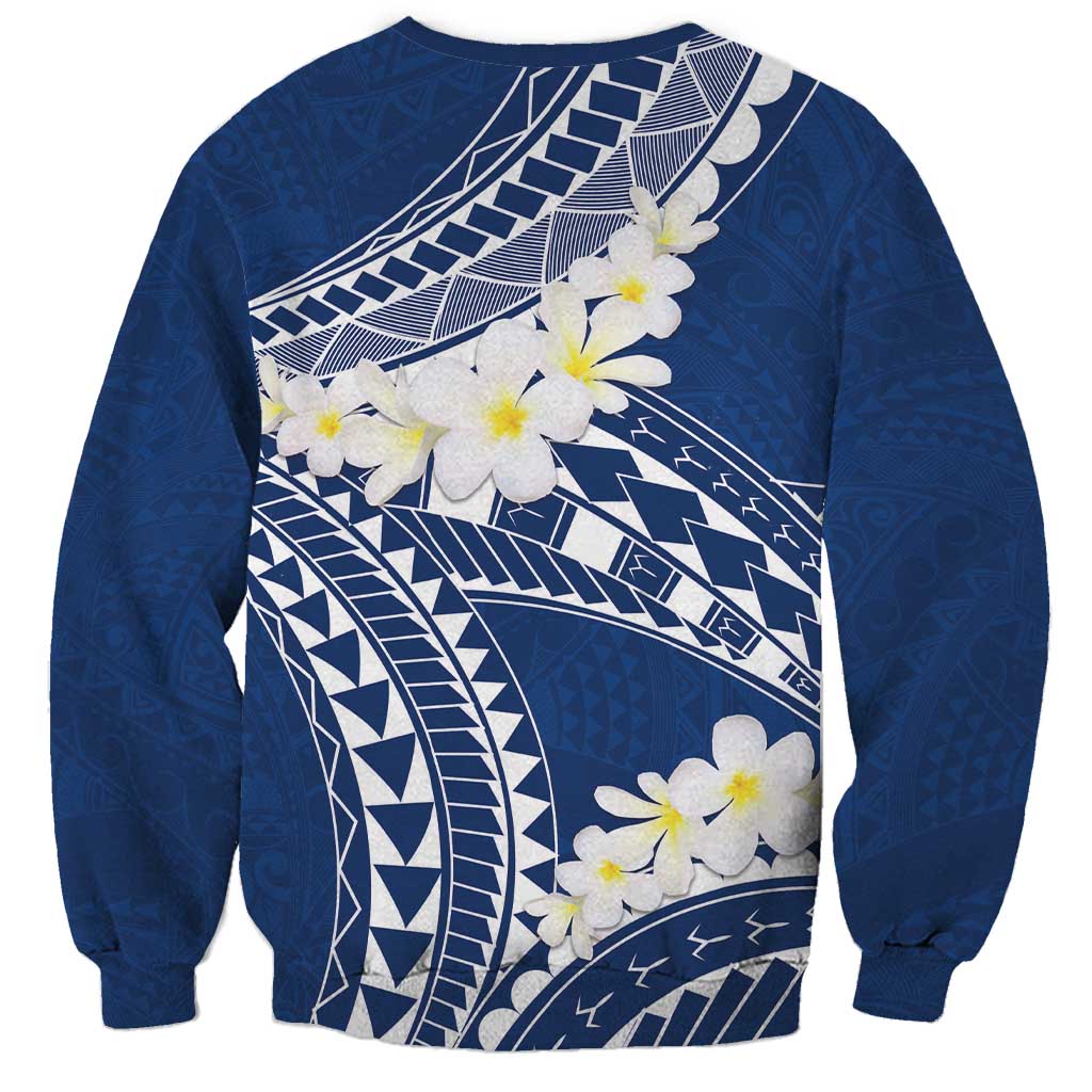 Polynesian Vintage Floral Sweatshirt Navy Blue Motifs - Polynesian Pride