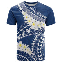 Polynesian Vintage Floral T Shirt Navy Blue Motifs - Polynesian Pride