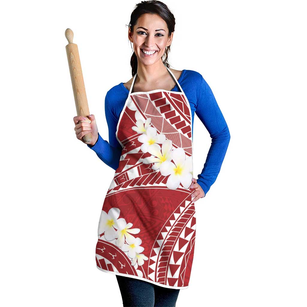 Polynesian Vintage Floral Apron Scarlet Motifs - Polynesian Pride