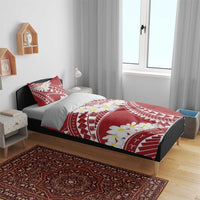 Polynesian Vintage Floral Bedding Set Scarlet Motifs - Polynesian Pride