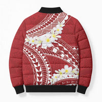Polynesian Vintage Floral Bomber Puffer Jacket Scarlet Motifs - Polynesian Pride