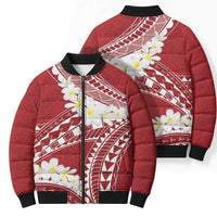 Polynesian Vintage Floral Bomber Puffer Jacket Scarlet Motifs - Polynesian Pride