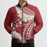Polynesian Vintage Floral Bomber Puffer Jacket Scarlet Motifs - Polynesian Pride