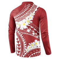 Polynesian Vintage Floral Button Sweatshirt Scarlet Motifs LT7 - Polynesian Pride