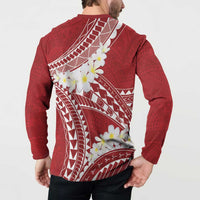 Polynesian Vintage Floral Button Sweatshirt Scarlet Motifs LT7 - Polynesian Pride