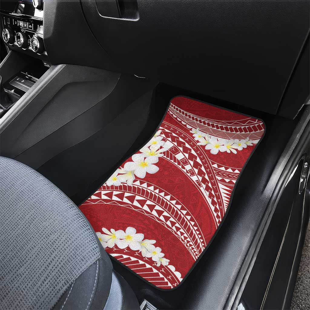 Polynesian Vintage Floral Car Mats Scarlet Motifs - Polynesian Pride