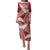 Polynesian Vintage Floral Family Matching Puletasi and Hawaiian Shirt Scarlet Motifs - Polynesian Pride