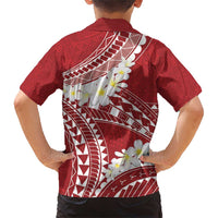 Polynesian Vintage Floral Family Matching Short Sleeve Bodycon Dress and Hawaiian Shirt Scarlet Motifs LT7 - Polynesian Pride