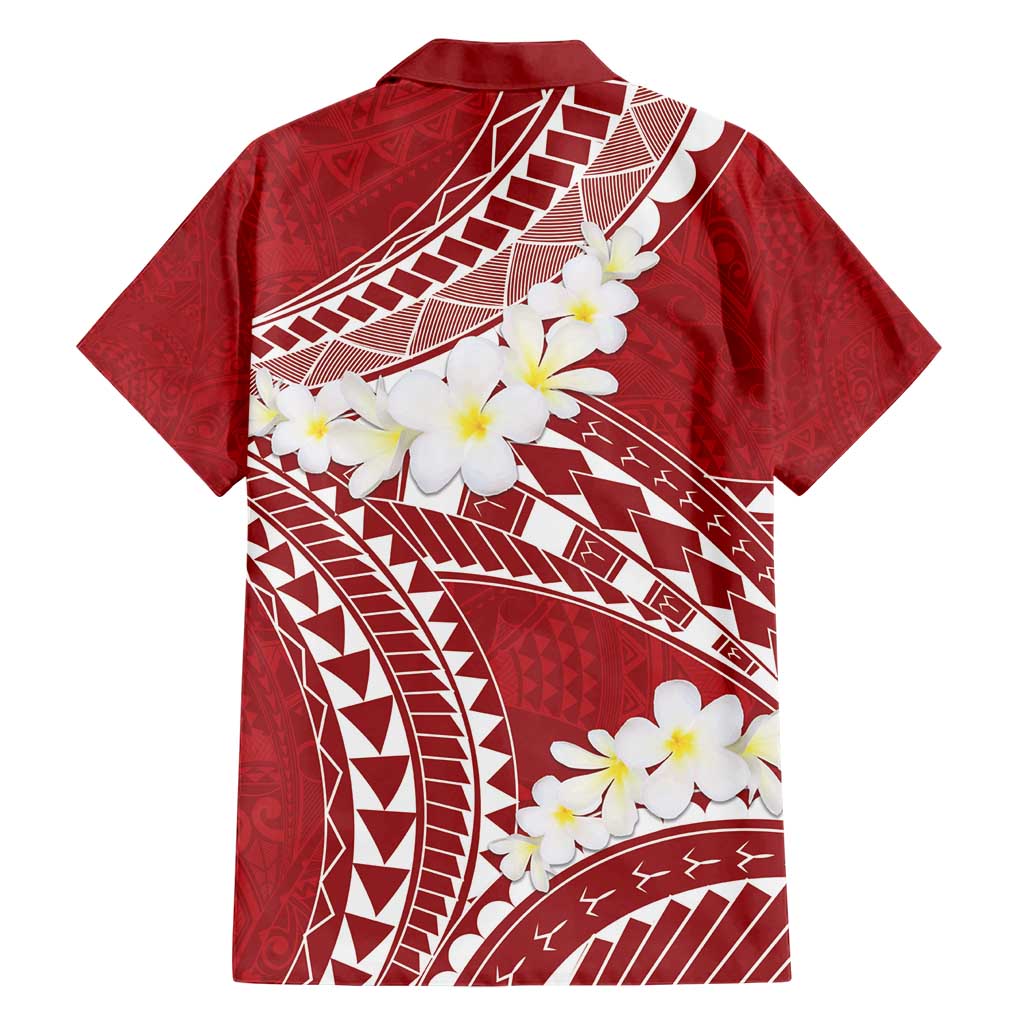 Polynesian Vintage Floral Family Matching Short Sleeve Bodycon Dress and Hawaiian Shirt Scarlet Motifs LT7 - Polynesian Pride