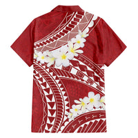 Polynesian Vintage Floral Family Matching Short Sleeve Bodycon Dress and Hawaiian Shirt Scarlet Motifs LT7 - Polynesian Pride