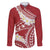 Polynesian Vintage Floral Family Matching Short Sleeve Bodycon Dress and Hawaiian Shirt Scarlet Motifs - Polynesian Pride