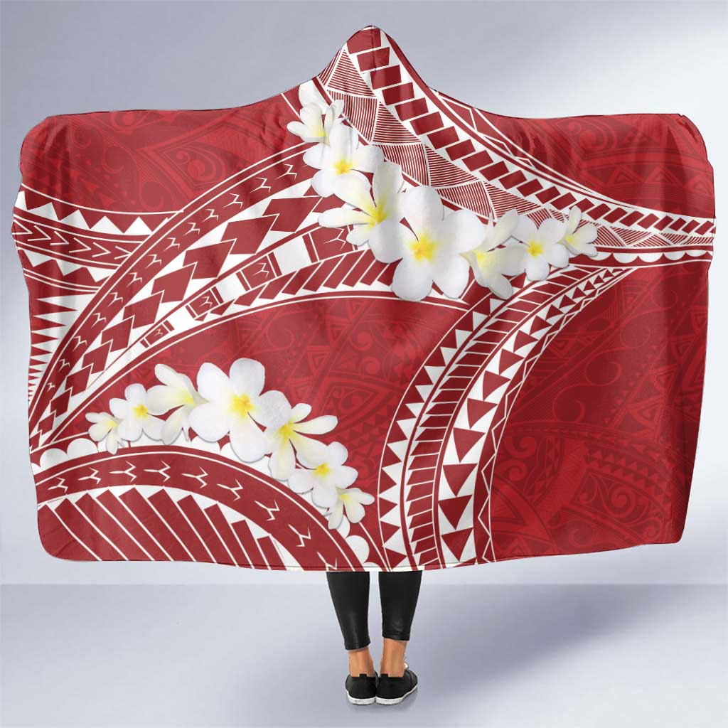 Polynesian Vintage Floral Hooded Blanket Scarlet Motifs - Polynesian Pride