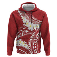 Polynesian Vintage Floral Hoodie Scarlet Motifs - Polynesian Pride