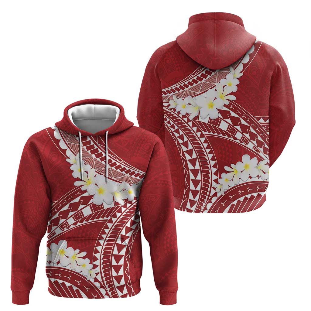 Polynesian Vintage Floral Hoodie Scarlet Motifs - Polynesian Pride