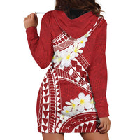 Polynesian Vintage Floral Hoodie Dress Scarlet Motifs - Polynesian Pride