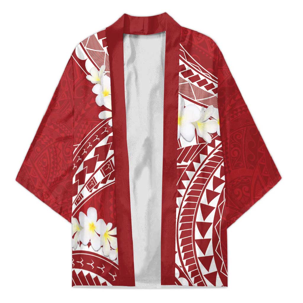 Polynesian Vintage Floral Kimono Scarlet Motifs - Polynesian Pride