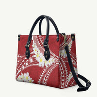 Polynesian Vintage Floral Leather Bag Scarlet Motifs - Polynesian Pride