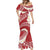 Polynesian Vintage Floral Mermaid Dress Scarlet Motifs - Polynesian Pride