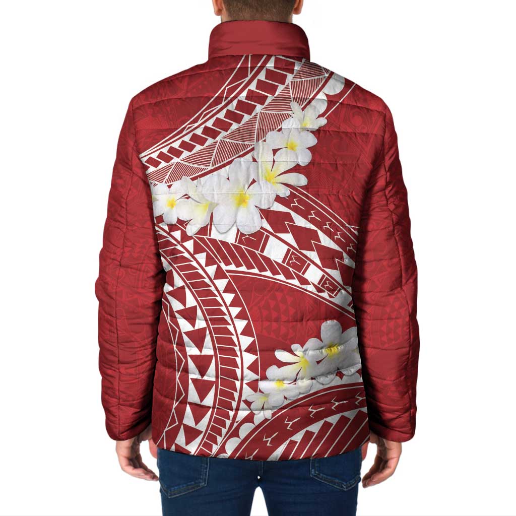 Polynesian Vintage Floral Padded Jacket Scarlet Motifs - Polynesian Pride