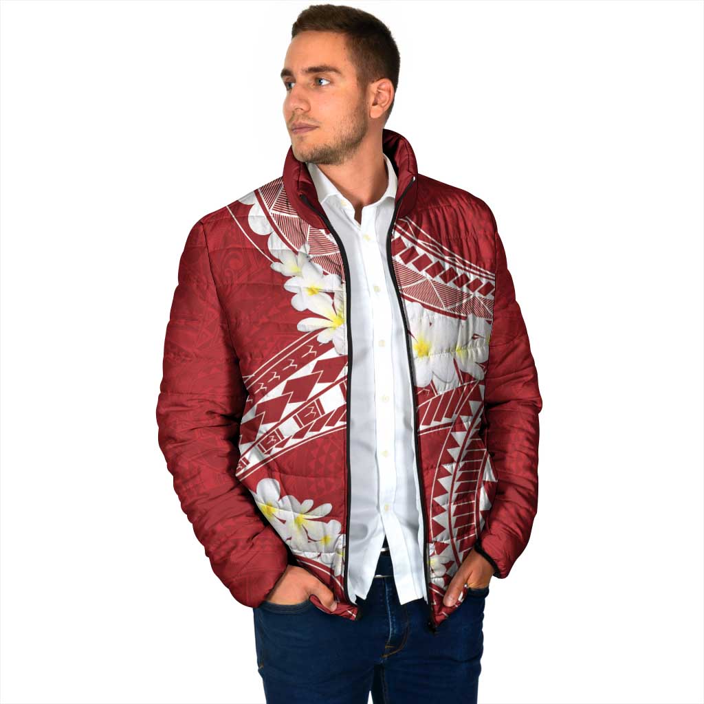 Polynesian Vintage Floral Padded Jacket Scarlet Motifs - Polynesian Pride