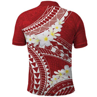 Polynesian Vintage Floral Polo Shirt Scarlet Motifs - Polynesian Pride