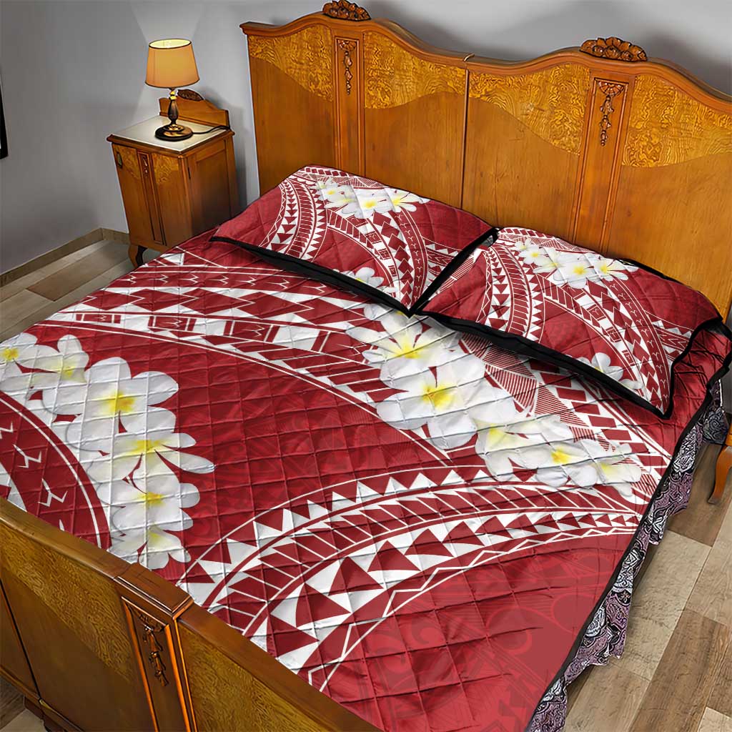 Polynesian Vintage Floral Quilt Bed Set Scarlet Motifs - Polynesian Pride