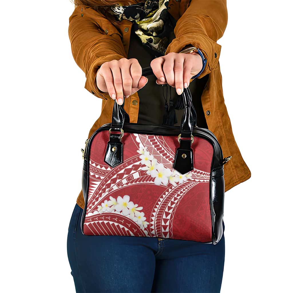 Polynesian Vintage Floral Shoulder Handbag Scarlet Motifs - Polynesian Pride