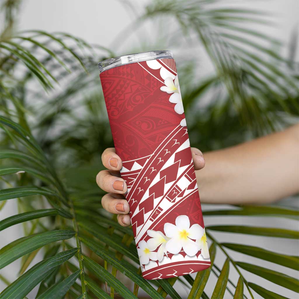 Polynesian Vintage Floral Skinny Tumbler Scarlet Motifs - Polynesian Pride