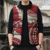 Polynesian Vintage Floral Sleeveless Puffer Jacket Scarlet Motifs - Polynesian Pride
