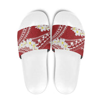 Polynesian Vintage Floral Slide Sandals Scarlet Motifs - Polynesian Pride