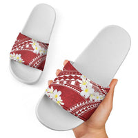 Polynesian Vintage Floral Slide Sandals Scarlet Motifs - Polynesian Pride