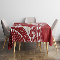 Polynesian Vintage Floral Tablecloth Scarlet Motifs - Polynesian Pride