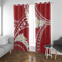 Polynesian Vintage Floral Window Curtain Scarlet Motifs - Polynesian Pride