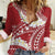 Polynesian Vintage Floral Women Casual Shirt Scarlet Motifs - Polynesian Pride