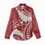 Polynesian Vintage Floral Women Casual Shirt Scarlet Motifs - Polynesian Pride