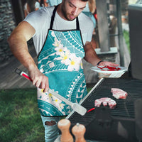 Polynesian Vintage Floral Apron Teal Motifs - Polynesian Pride