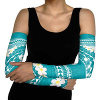 Polynesian Vintage Floral Arm Sleeves Teal Motifs - Polynesian Pride